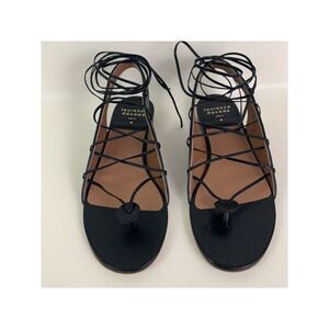 LAURENCE DACADE Womens Black Alvaro Round Toe Leather Slingback Sandal 36